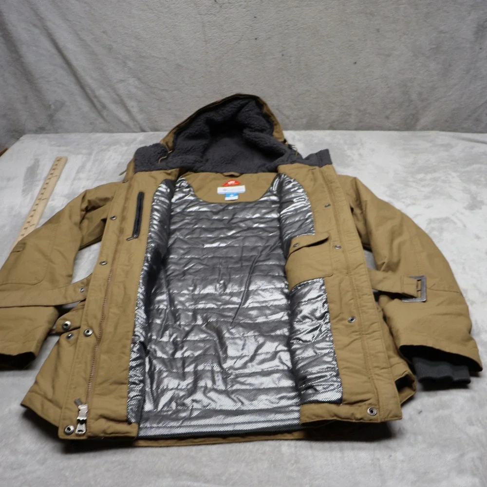 Columbia Jacket Women Medium Brown Carson Pass II Omni-Heat Insulated Belt Parka